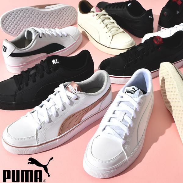 スニーカー プーマ PUMA レディース キッズ コートポイント VULC V2 BG シューズ 靴 ローカット 子供シューズ 子供靴 通学 白  ホワイト COURTPOINT 362947 | エレファントSPORTS