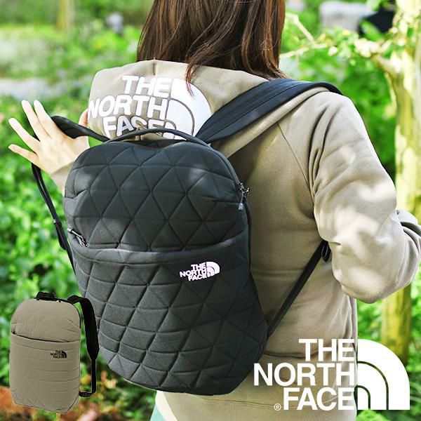 ノースフェイス リュックサック レディース キルティング THE NORTH FACE Geoface Slim Pack ジオフェイス スリム パック  14L ブラック 黒 NM32350 | エレファントSPORTS