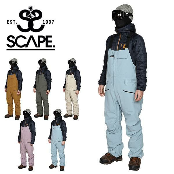 送料無料 スノーボードウェア SCAPE エスケープ BIB PANTS メンズ レディース ユニセックス ビブ パンツ レギュラー フィット スノボ  スノーボード スノーウェア ボトムス 71123331 25%off | エレファントSPORTS